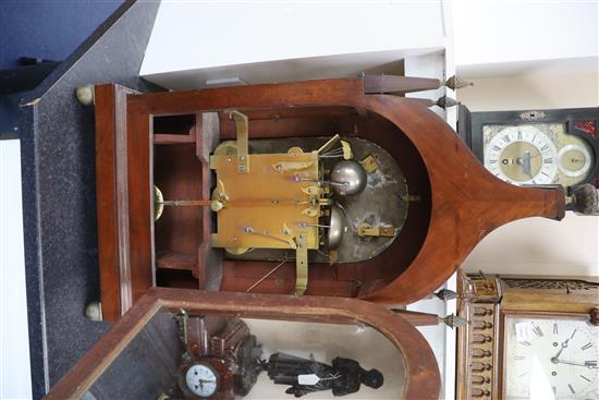 A large Regency brass inset mahogany repeating chiming bracket clock, width 19in. depth 9.5in. height 37.25in.